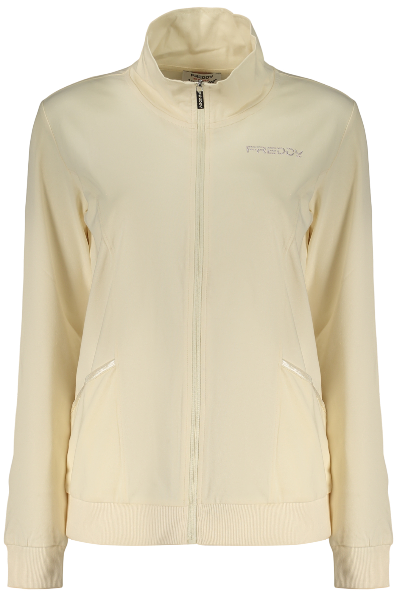 FREDDY DAMEN-SWEATSHIRT, BEIGE, MIT REISSVERSCHLUSS