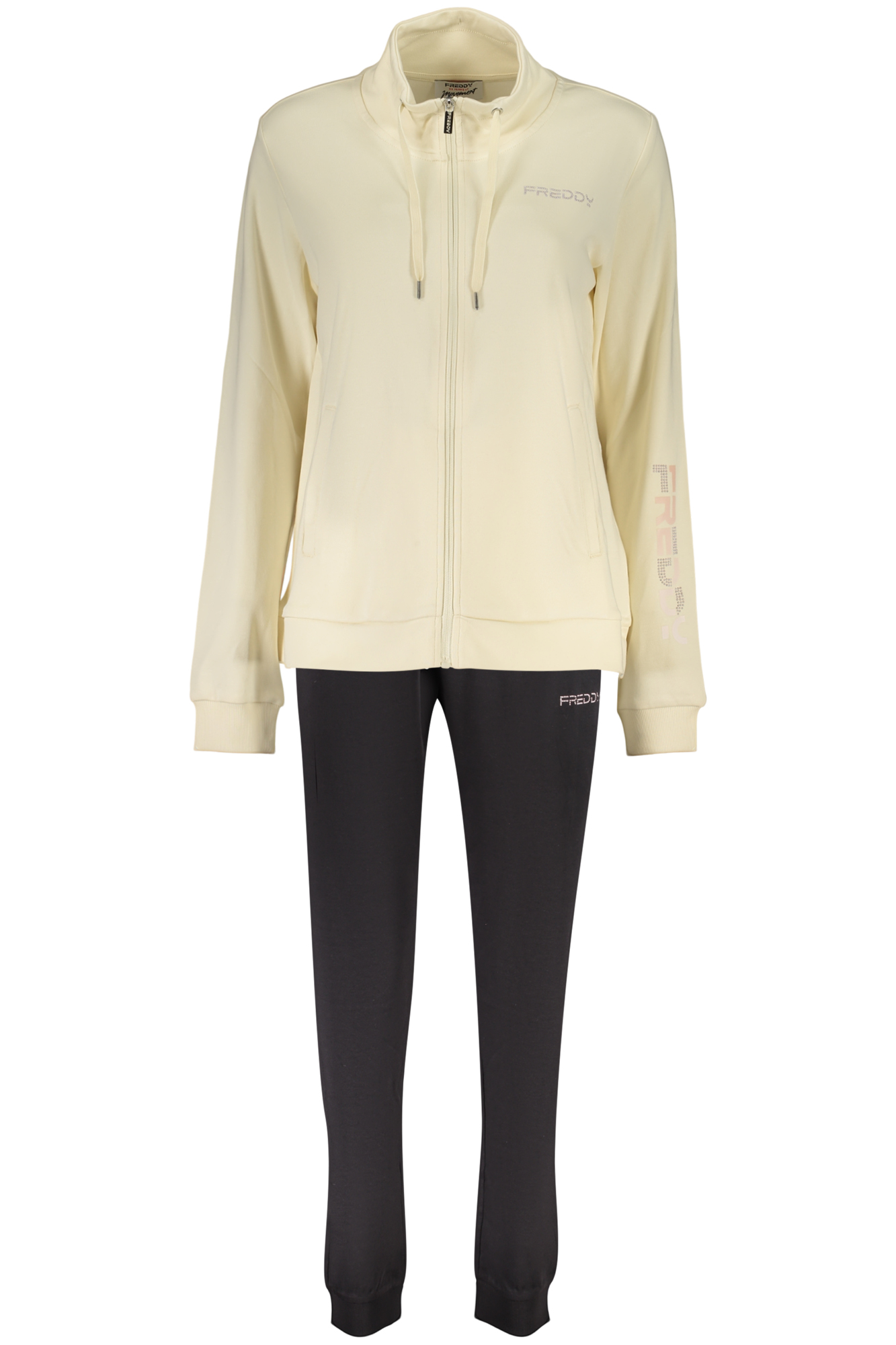 FREDDY DAMEN-SWEATSHIRT, BEIGE, MIT REISSVERSCHLUSS