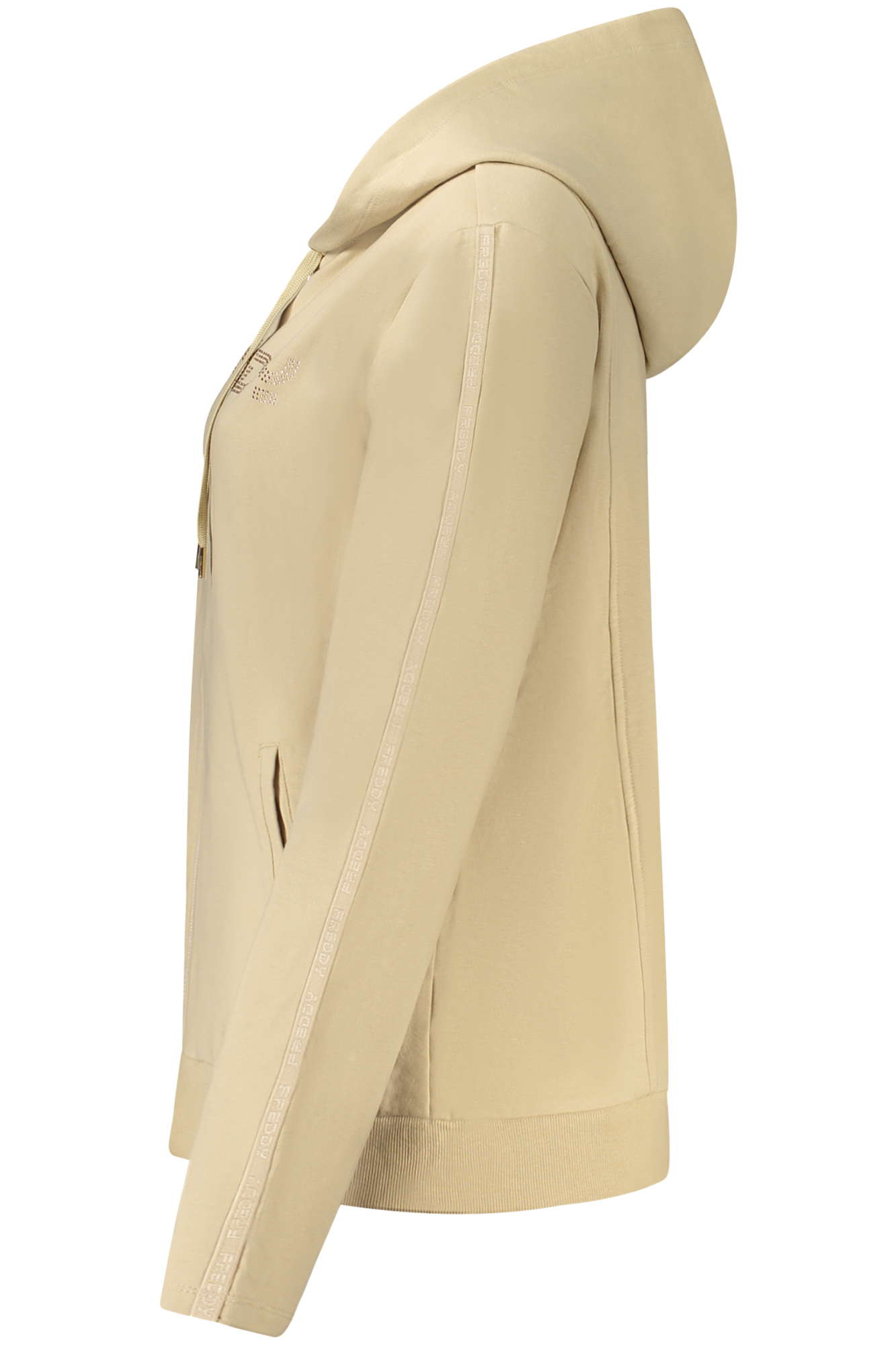 FREDDY BEIGE DAMEN-SWEATSHIRT MIT REISSVERSCHLUSS – Bild 3