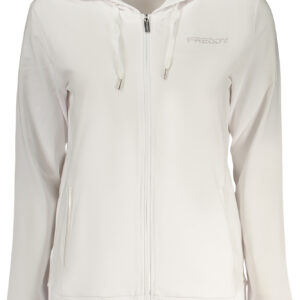 FREDDY DAMEN WEISSES SWEATSHIRT MIT REISSVERSCHLUSS