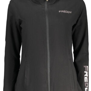 FREDDY DAMEN SCHWARZES SWEATSHIRT MIT REISSVERSCHLUSS