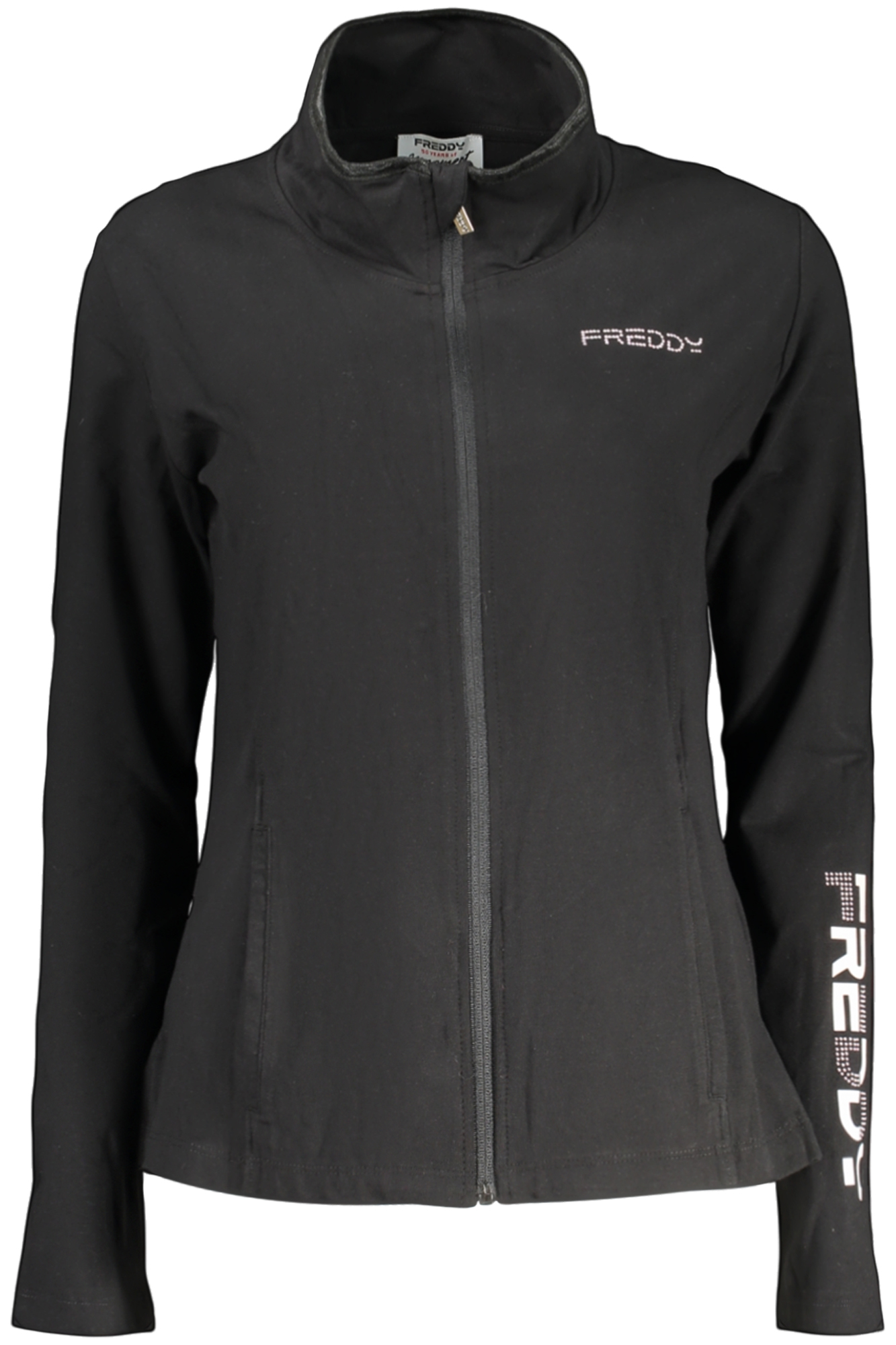 FREDDY DAMEN SCHWARZES SWEATSHIRT MIT REISSVERSCHLUSS