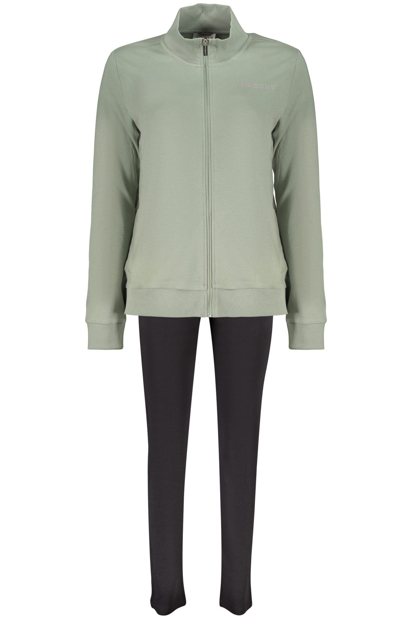 FREDDY DAMEN-SWEATSHIRT MIT GRÜNEM REISSVERSCHLUSS