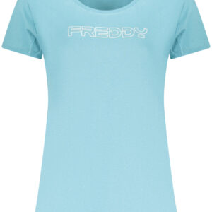 FREDDY Damen-T-Shirt mit kurzen Ärmeln, blau