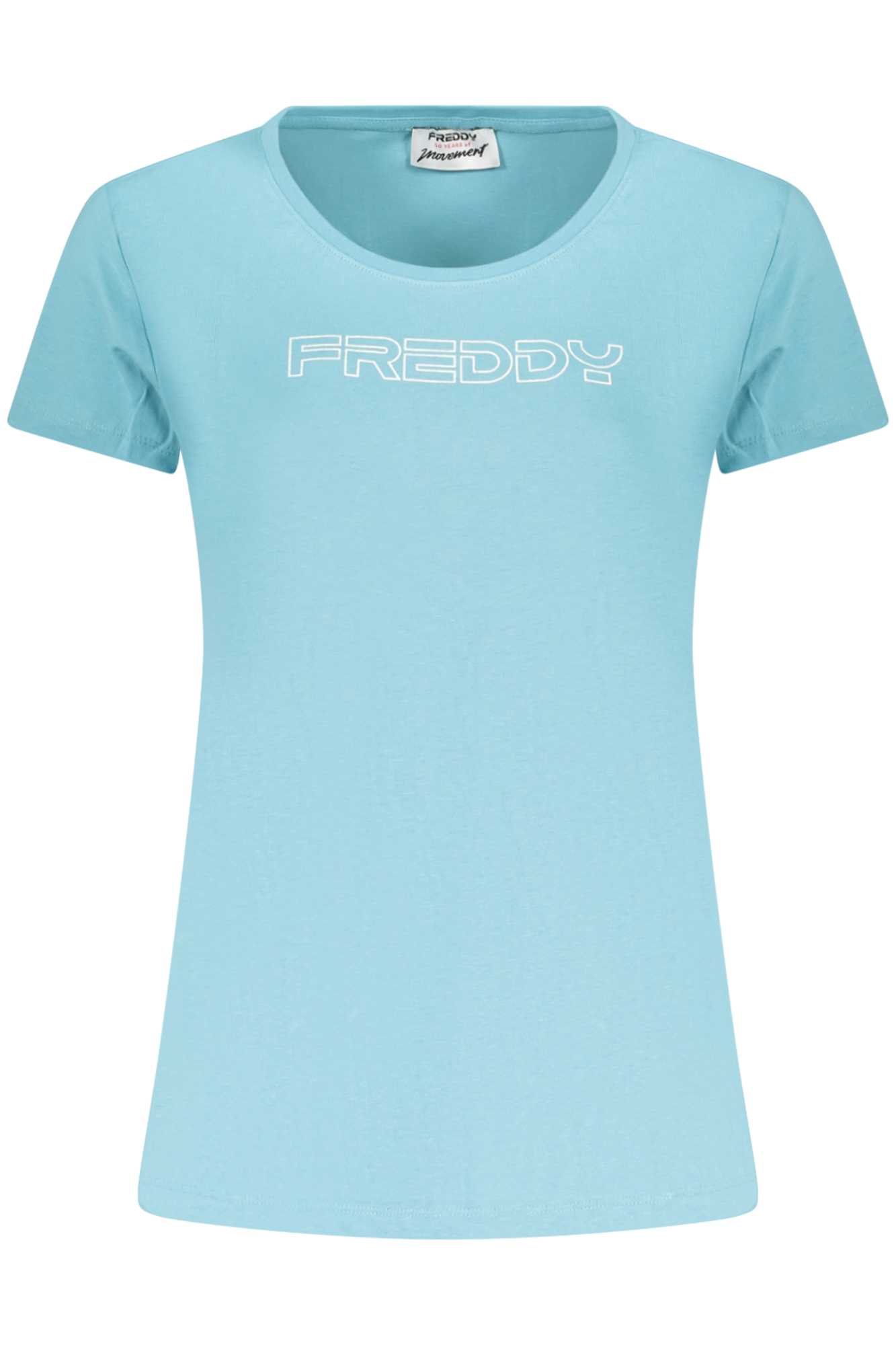 FREDDY Damen-T-Shirt mit kurzen Ärmeln, blau