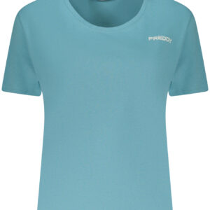 FREDDY Damen-T-Shirt mit kurzen Ärmeln, blau