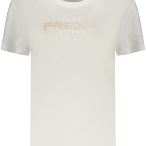 FREDDY DAMEN-T-SHIRT MIT KURZEN ÄRMELN, WEISS