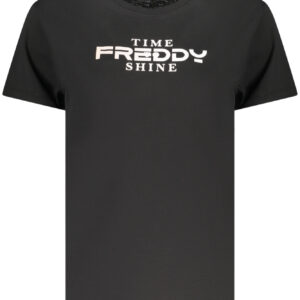 FREDDY DAMEN-T-SHIRT MIT KURZEN ÄRMELN, SCHWARZ