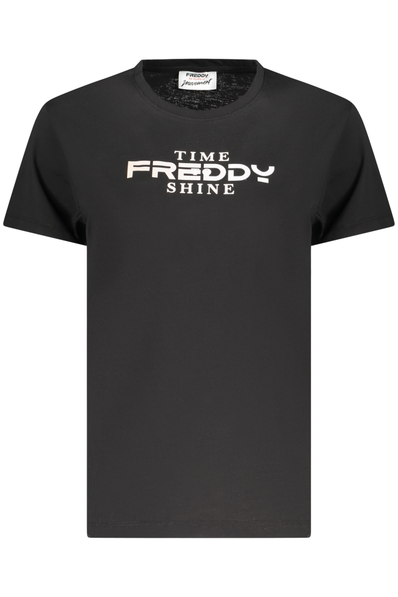 FREDDY DAMEN-T-SHIRT MIT KURZEN ÄRMELN, SCHWARZ