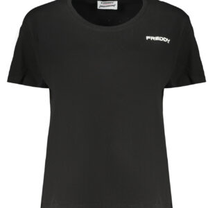 FREDDY DAMEN-T-SHIRT MIT KURZEN ÄRMELN, SCHWARZ