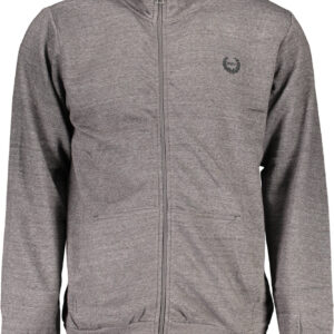 GIAN MARCO VENTURI HERREN-SWEATSHIRT MIT ZIP-UP GRAU