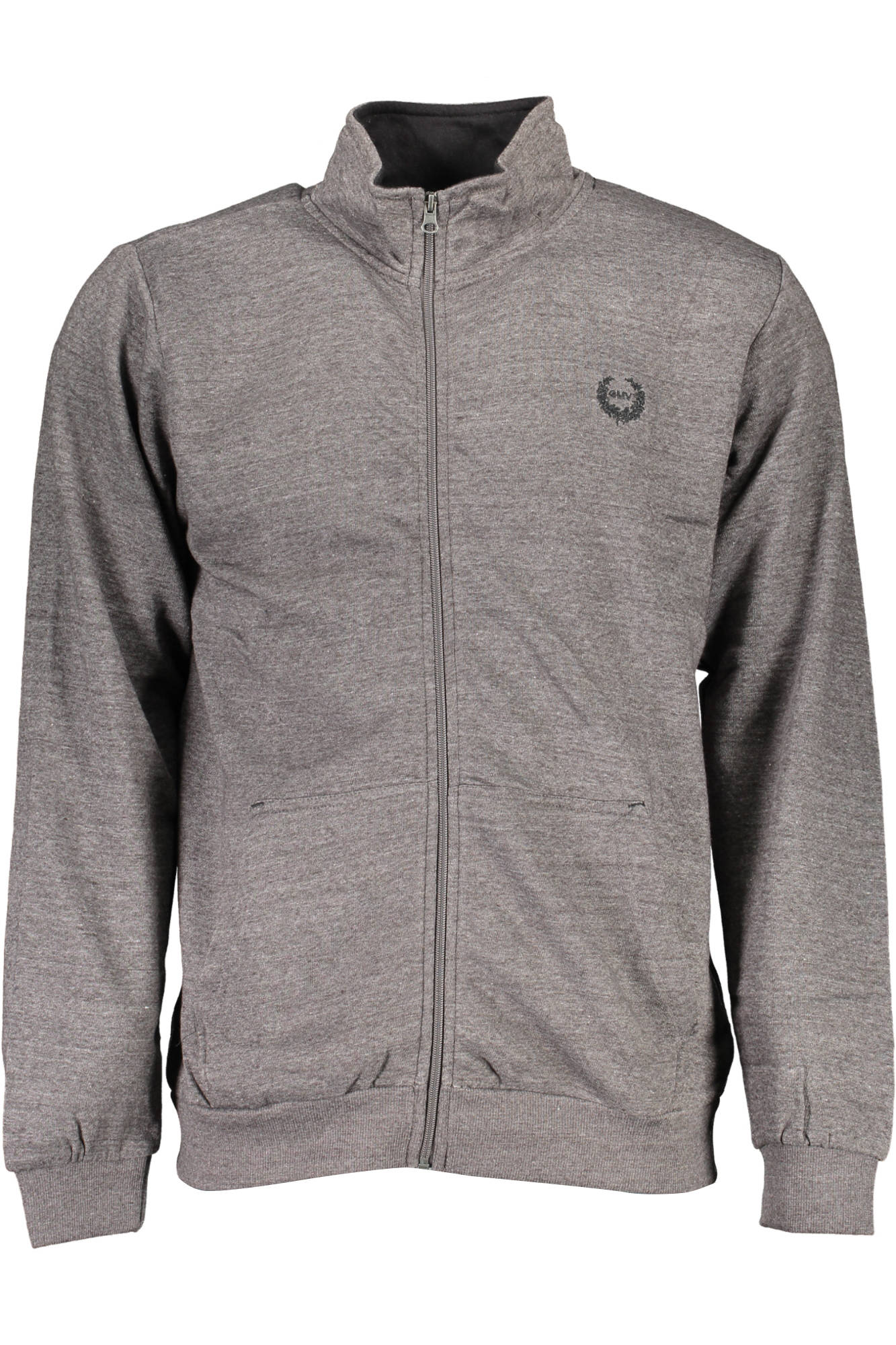 GIAN MARCO VENTURI HERREN-SWEATSHIRT MIT ZIP-UP GRAU