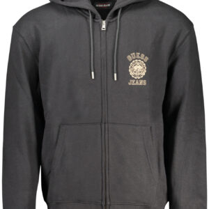 GUESS JEANS HERREN SWEATSHIRT MIT ZIP-UP SCHWARZ