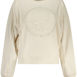 GUESS JEANS DAMEN WEISSES SWEATSHIRT MIT REISSVERSCHLUSS