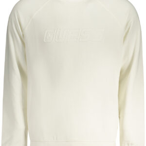 GUESS JEANS HERREN WEISSES SWEATSHIRT MIT REISSVERSCHLUSS