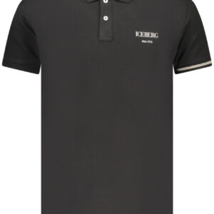 ICEBERG Herren-Poloshirt mit kurzen Ärmeln, schwarz