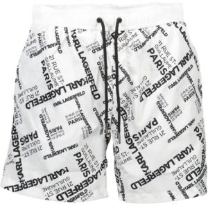 KARL LAGERFELD BEACHWEAR BADEANZUGHOSE HERREN WEISS