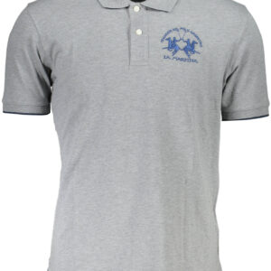 LA MARTINA HERREN-KURZARM-POLO GRAU