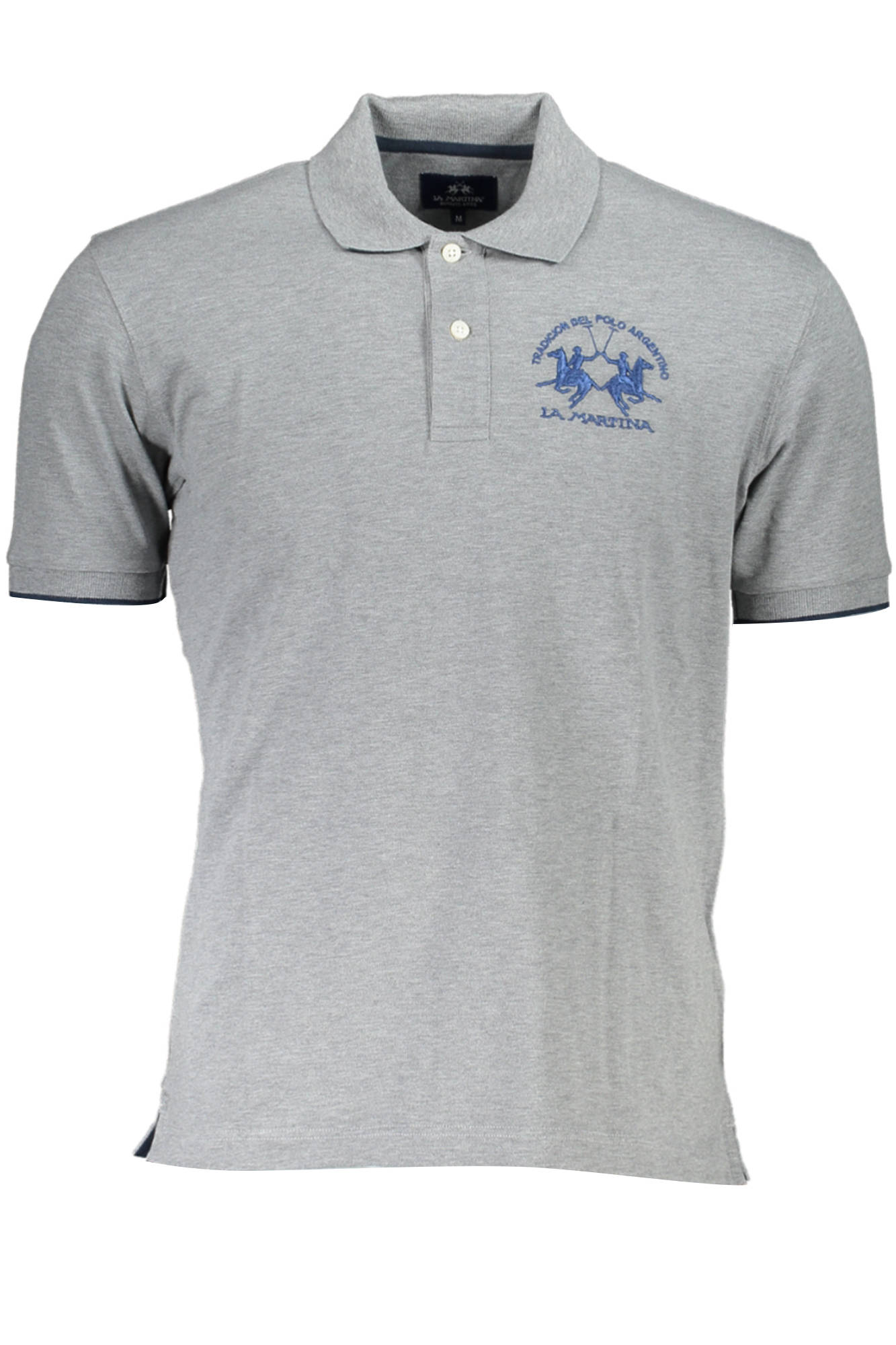 LA MARTINA HERREN-KURZARM-POLO GRAU
