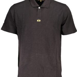 LA MARTINA SCHWARZES KURZÄRMELIGES POLOSHIRT FÜR HERREN