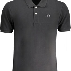 LA MARTINA SCHWARZES KURZÄRMELIGES POLOSHIRT FÜR HERREN