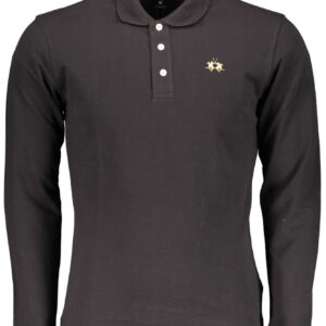 LA MARTINA SCHWARZES LANGARM-POLOSHIRT FÜR HERREN