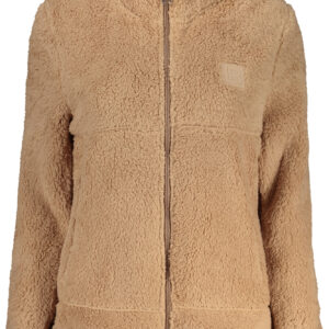 LAURA BIAGIOTTI DAMEN-SWEATSHIRT MIT REISSVERSCHLUSS, BRAUNE FARBE