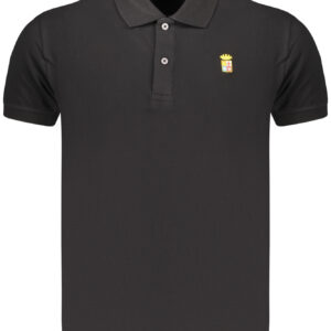 Schwarzes Kurzarm-Poloshirt für Herren in Marineblau