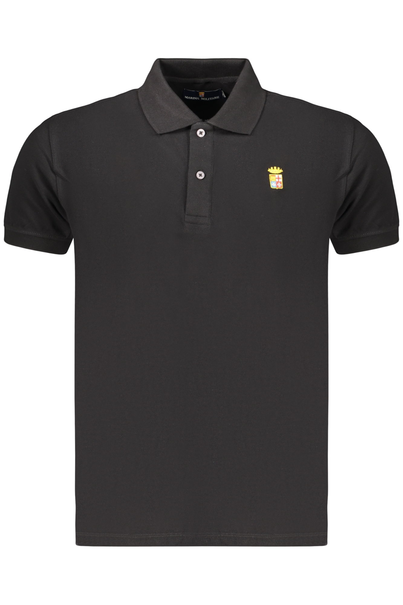 Schwarzes Kurzarm-Poloshirt für Herren in Marineblau