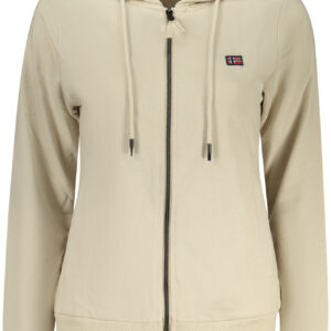 NORWEGEN 1963 DAMEN-SWEATSHIRT IN BEIGE MIT REISSVERSCHLUSS