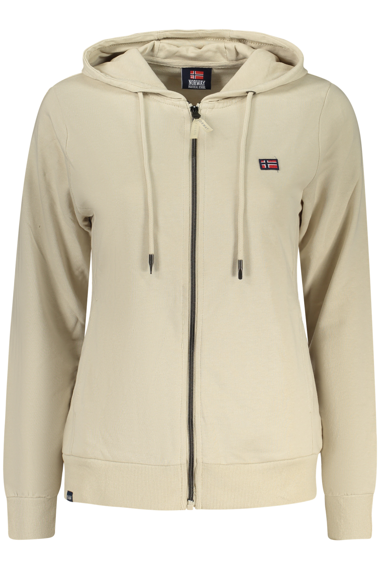 NORWEGEN 1963 DAMEN-SWEATSHIRT IN BEIGE MIT REISSVERSCHLUSS
