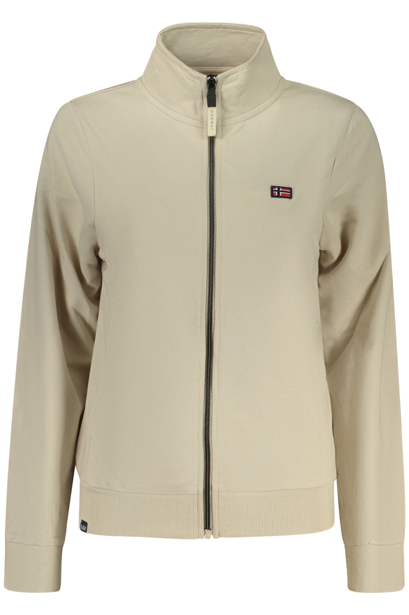 NORWEGEN 1963 DAMEN-SWEATSHIRT IN BEIGE MIT REISSVERSCHLUSS