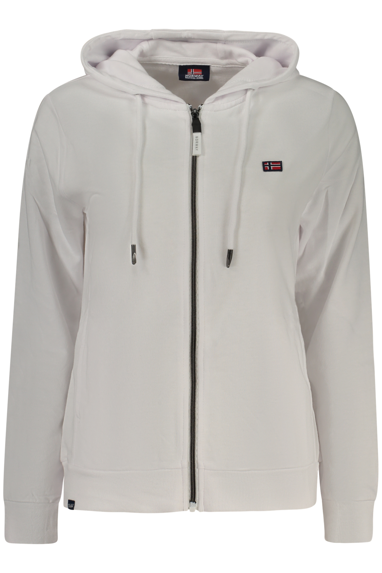 NORWEGEN 1963 WEISSES DAMEN-SWEATSHIRT MIT REISSVERSCHLUSS