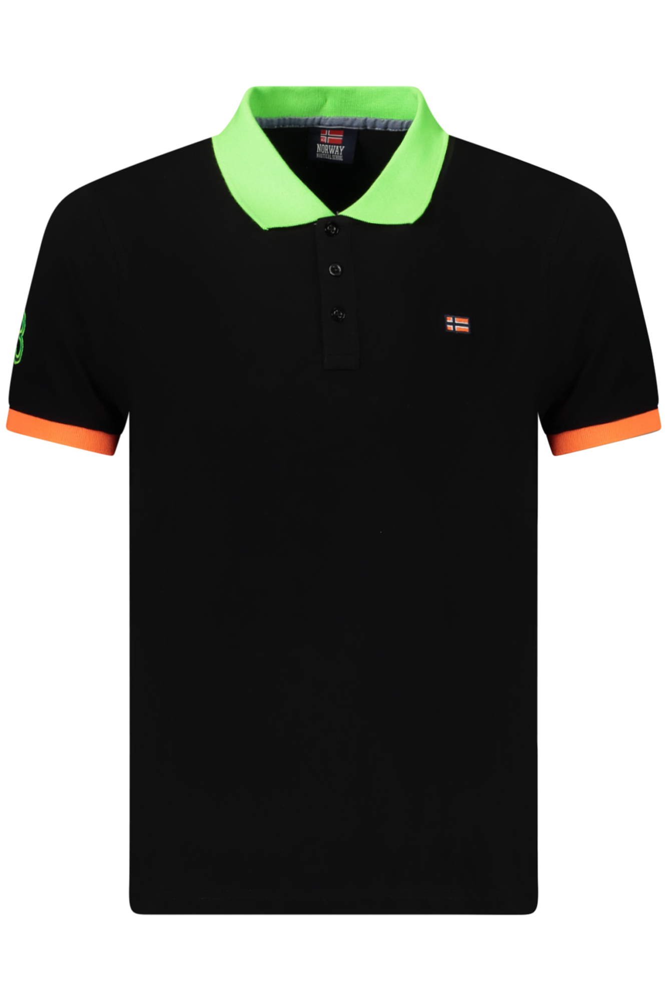 NORWEGEN 1963 HERREN-POLOSHIRT MIT KURZEN ÄRMELN, SCHWARZ