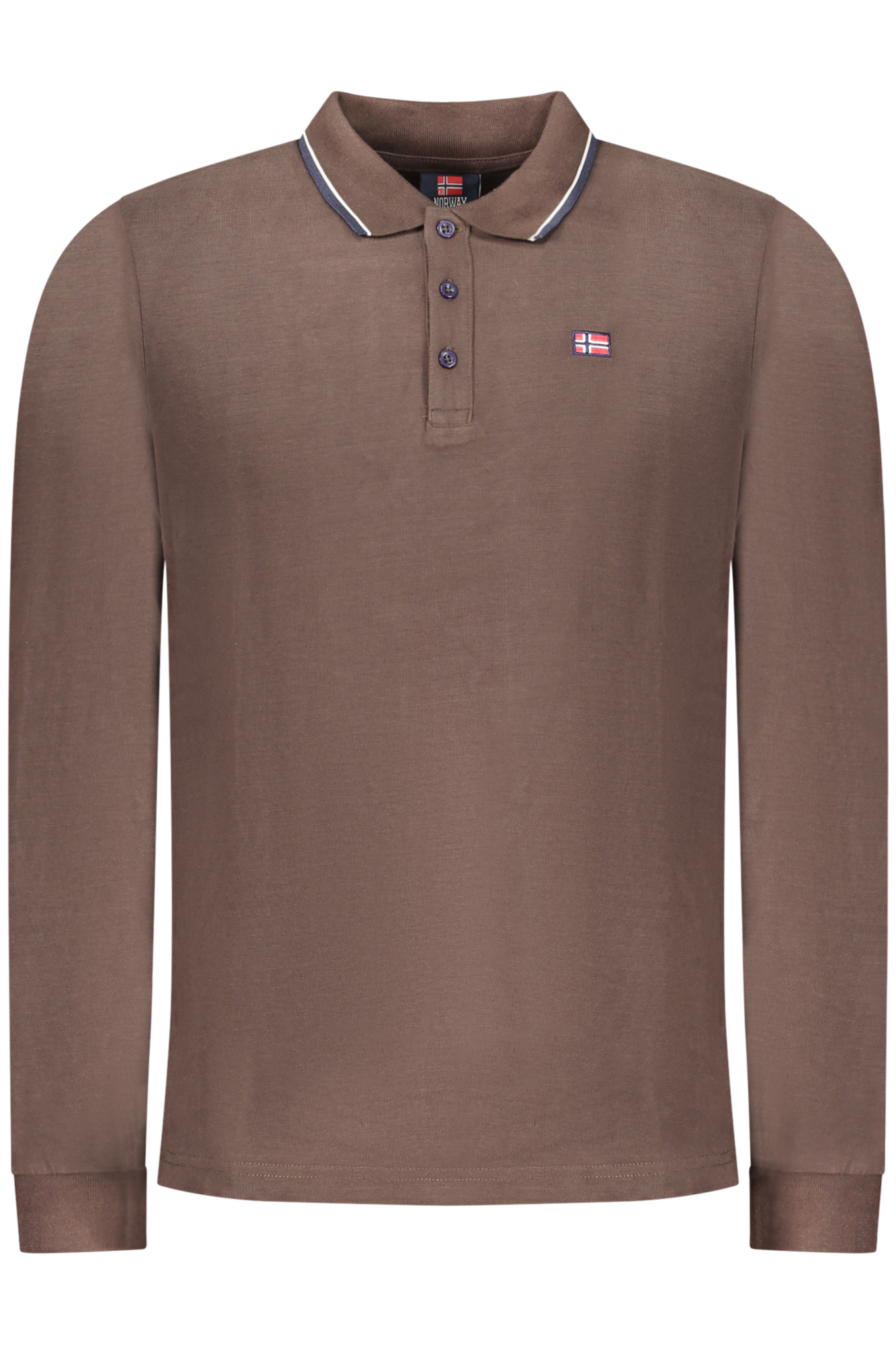 NORWEGEN 1963 HERREN-POLOSHIRT MIT LANGEN ÄRMELN, BRAUN