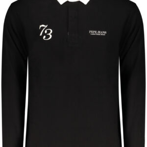 PEPE JEANS Herren-Poloshirt, langärmelig, schwarz