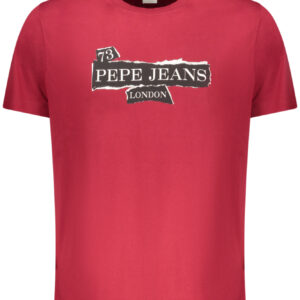 PEPE JEANS Herren-T-Shirt mit kurzen Ärmeln, Rot