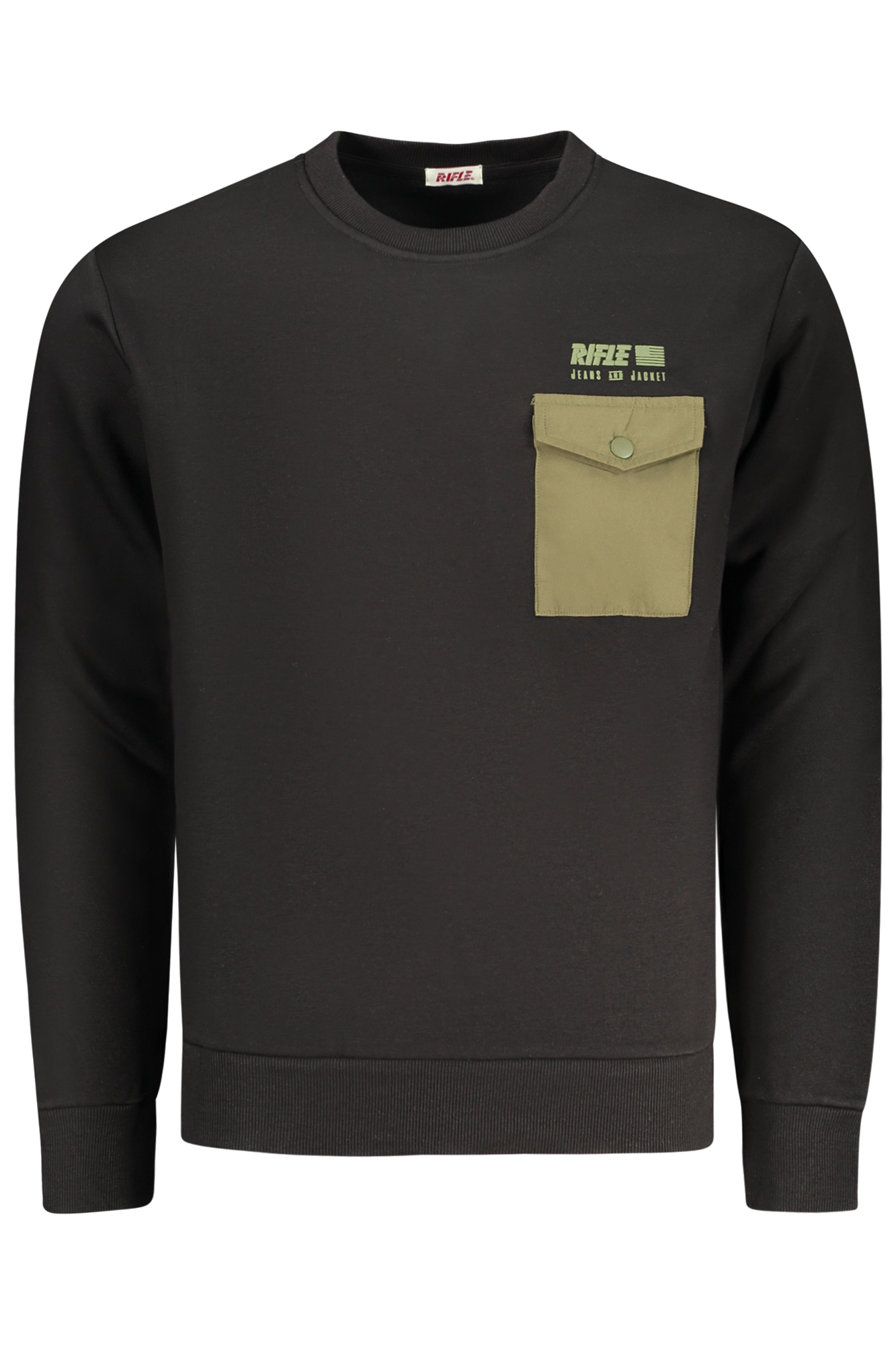 RIFLE HERREN SCHWARZES REISSVERSCHLUSS-SWEATSHIRT