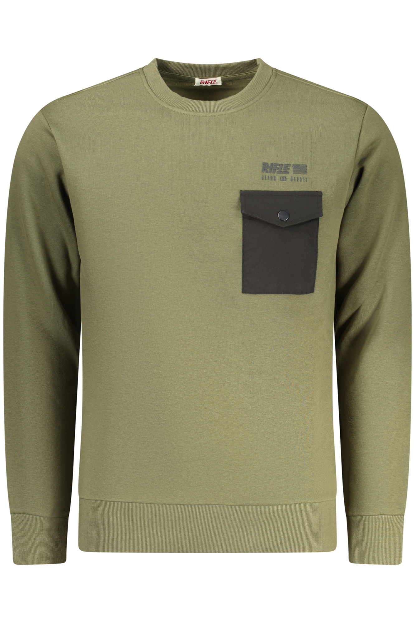 RIFLE Herren-Sweatshirt mit Reißverschluss, grün
