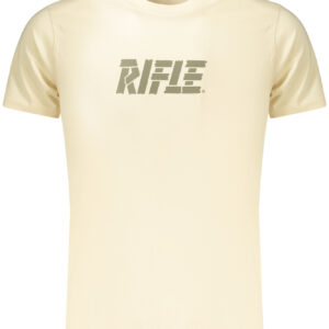 Herren-T-Shirt mit Gewehrmotiv, kurzärmelig, beige