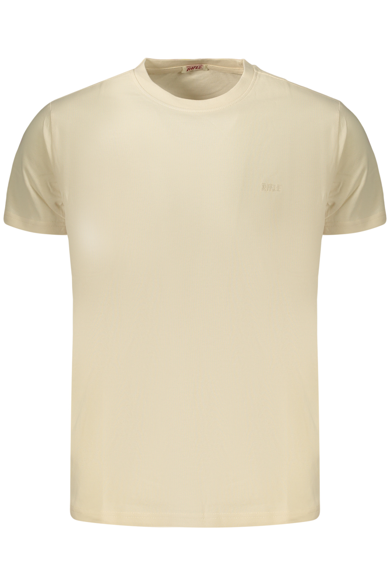 Herren-T-Shirt mit Gewehrmotiv, kurzärmelig, beige