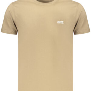 Herren-T-Shirt mit Gewehrmotiv, braun, kurzärmelig