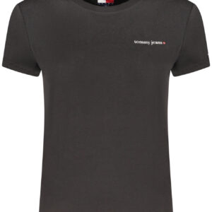 TOMMY HILFIGER DAMEN-T-SHIRT MIT KURZEN ÄRMELN, SCHWARZ