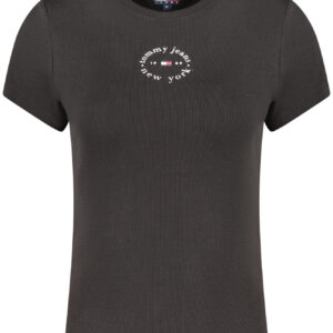 TOMMY HILFIGER DAMEN-T-SHIRT MIT KURZEN ÄRMELN, SCHWARZ