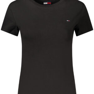 TOMMY HILFIGER DAMEN-T-SHIRT MIT KURZEN ÄRMELN, SCHWARZ