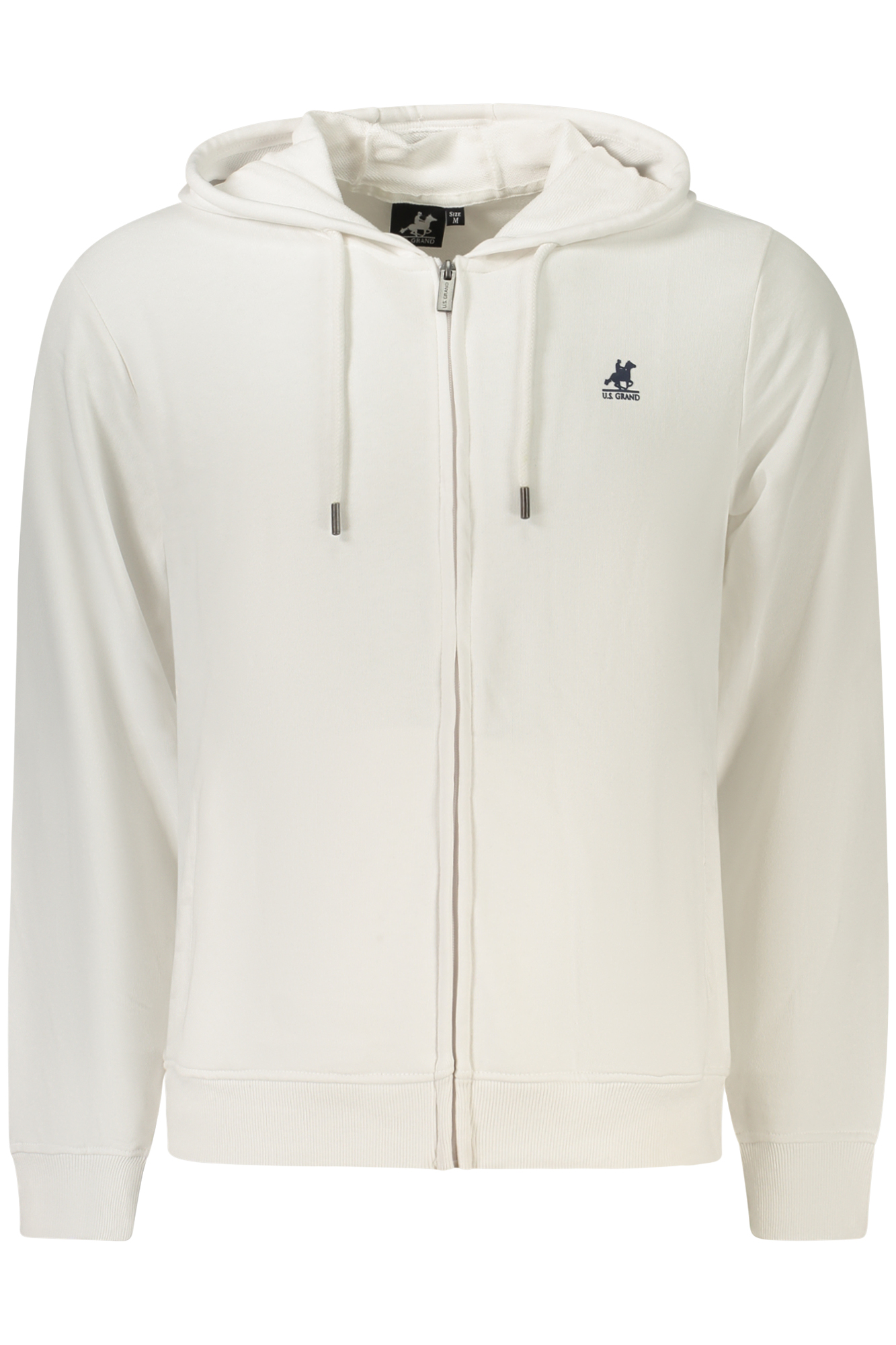 US GRAND Herren-Sweatshirt mit Reißverschluss, weiß