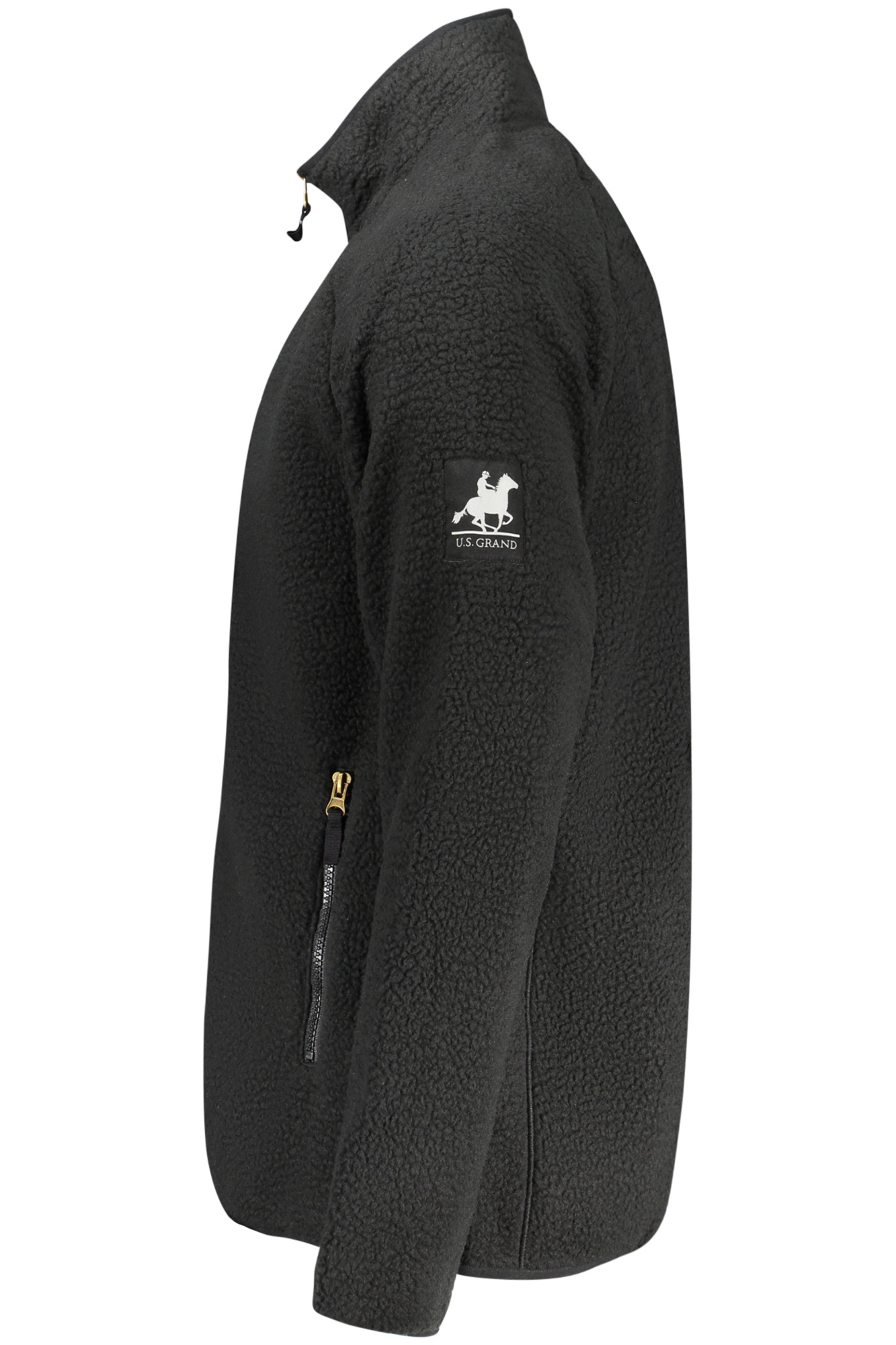 US GRAND Herren-Sweatshirt mit Reißverschluss, schwarz – Bild 3