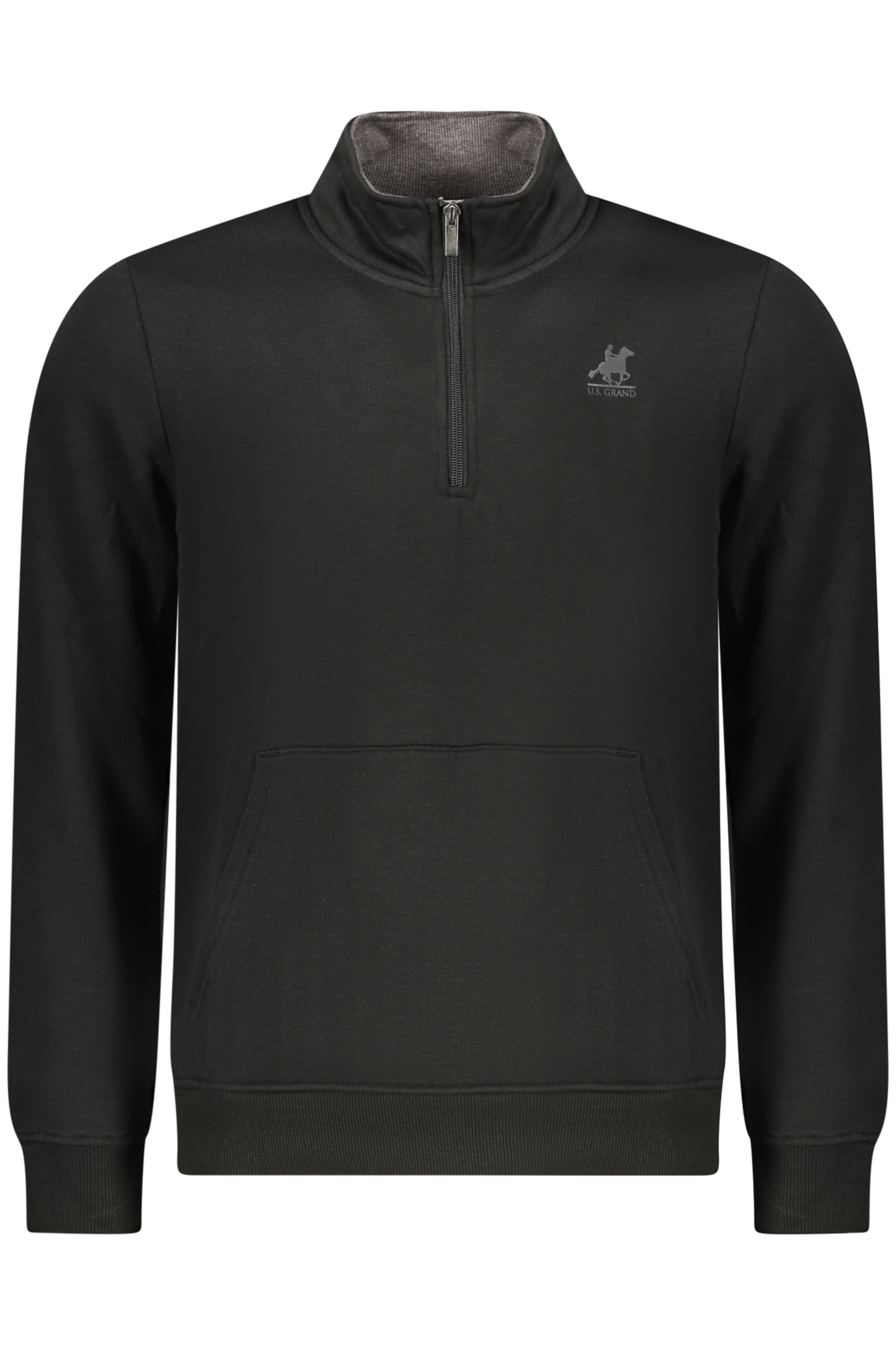US GRAND Herren-Sweatshirt mit Reißverschluss, schwarz