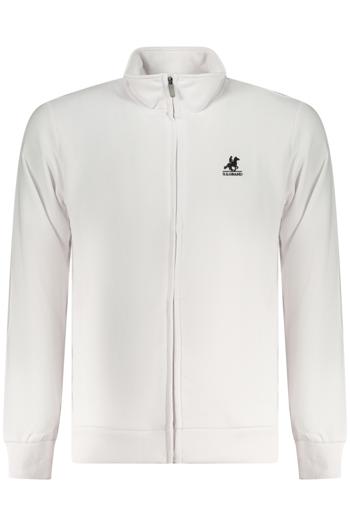 US GRAND Herren-Sweatshirt mit Reißverschluss, weiß