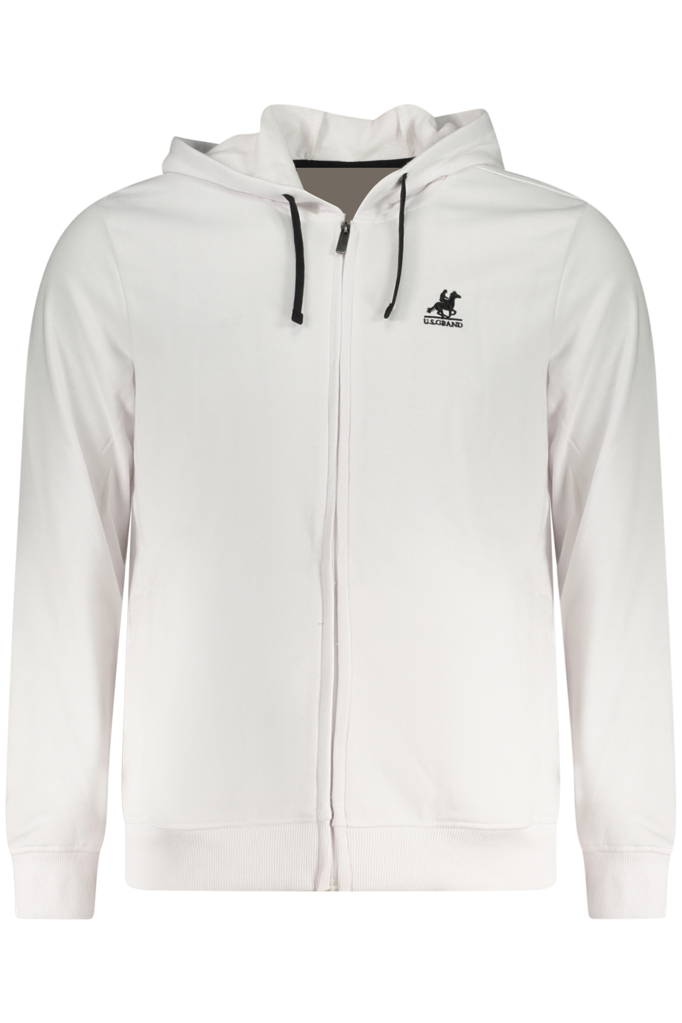 US GRAND Herren-Sweatshirt mit Reißverschluss, weiß